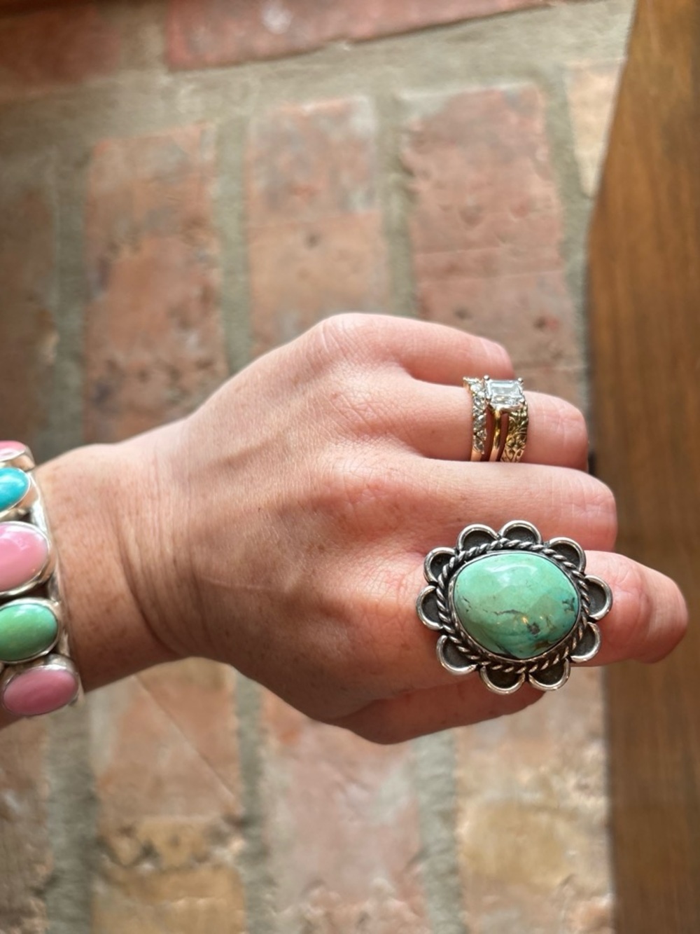 Turquoise Statement Ring in Silver - Women Jewelry